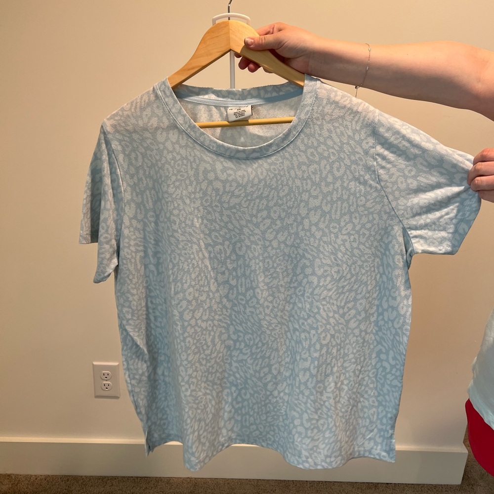 Wonderly Intimates Light Blue Leopard Patterned Women's Pajama‎ Set Size XXL
